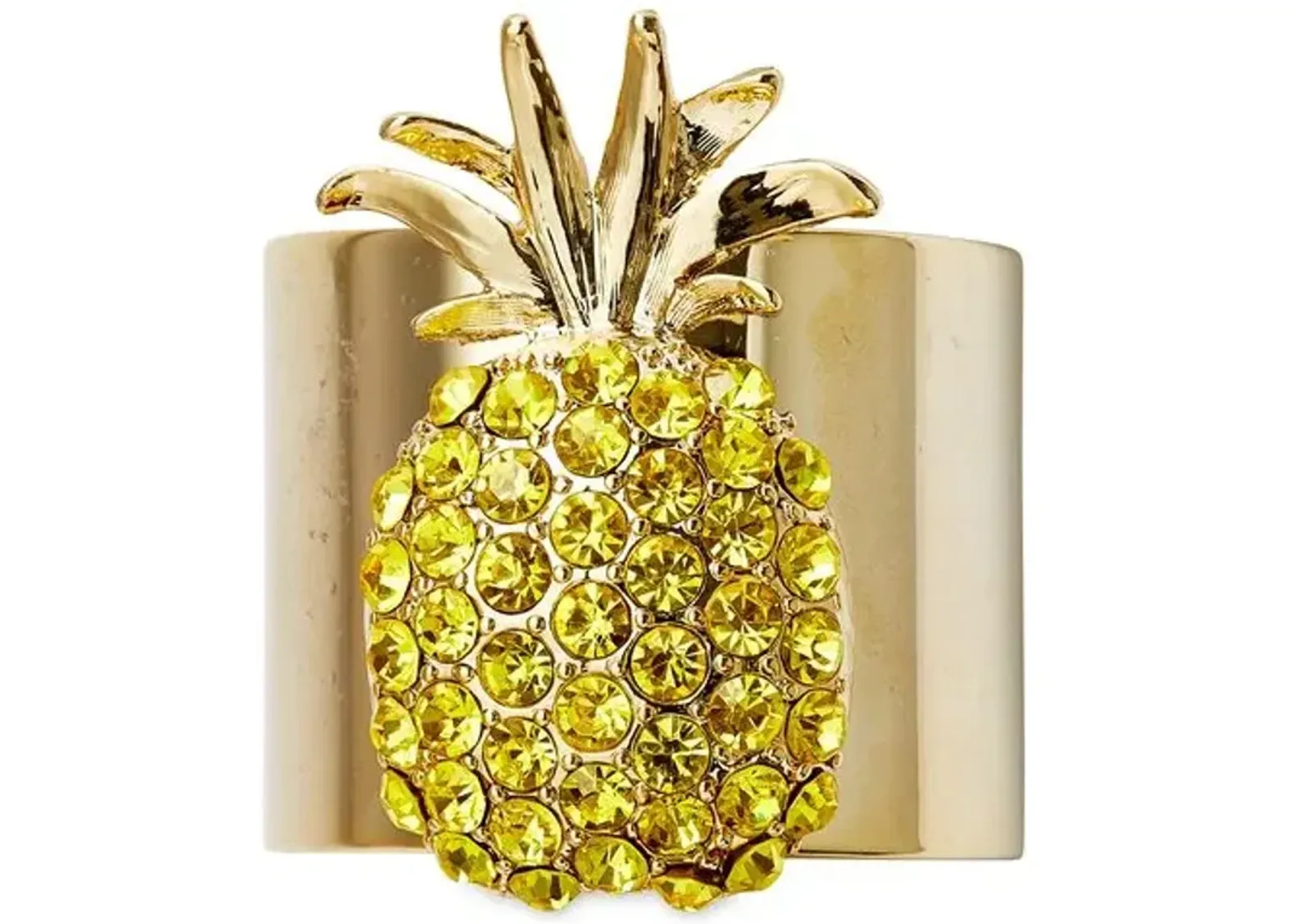 Set of 2 Pineapple Napkin Rings - Gold/Yellow - Joanna Buchanan