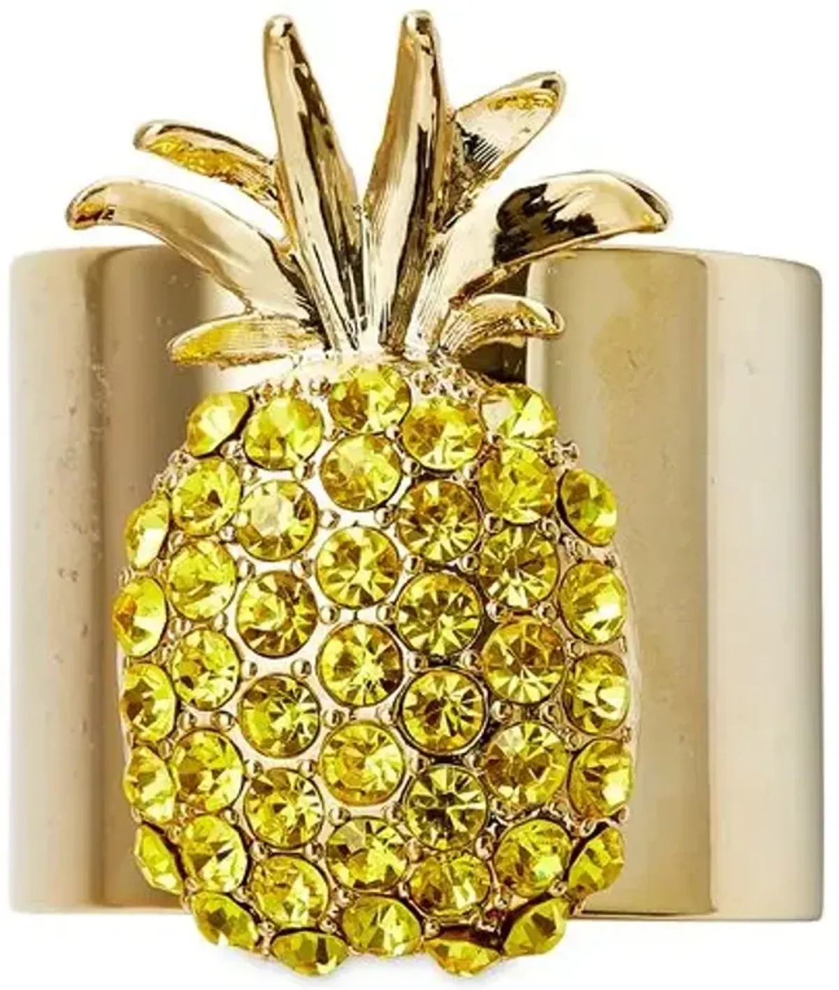 Set of 2 Pineapple Napkin Rings - Gold/Yellow - Joanna Buchanan