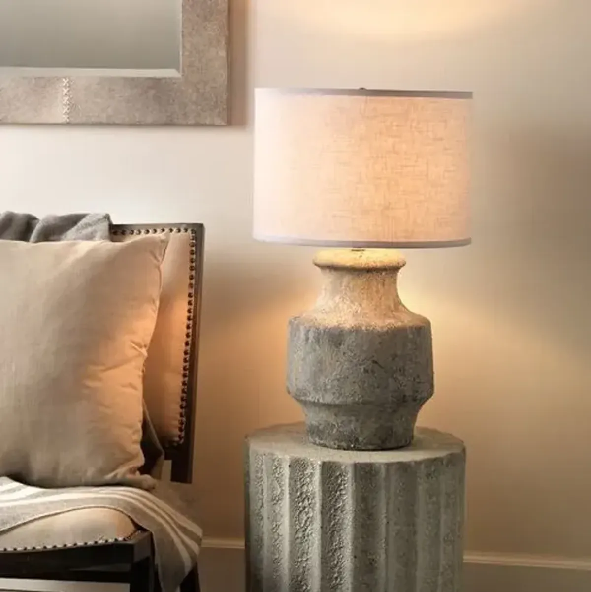 Masonry Table Lamp - Gray/White - Jamie Young Co.