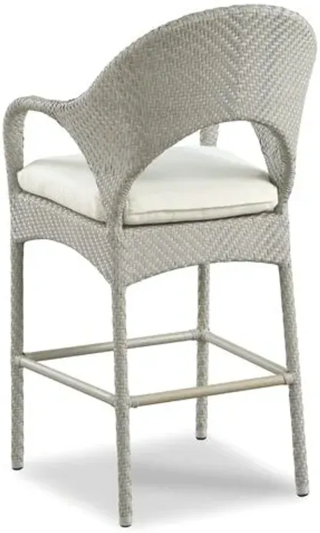 Redmond Outdoor Barstool - Gray Sunbrella - White