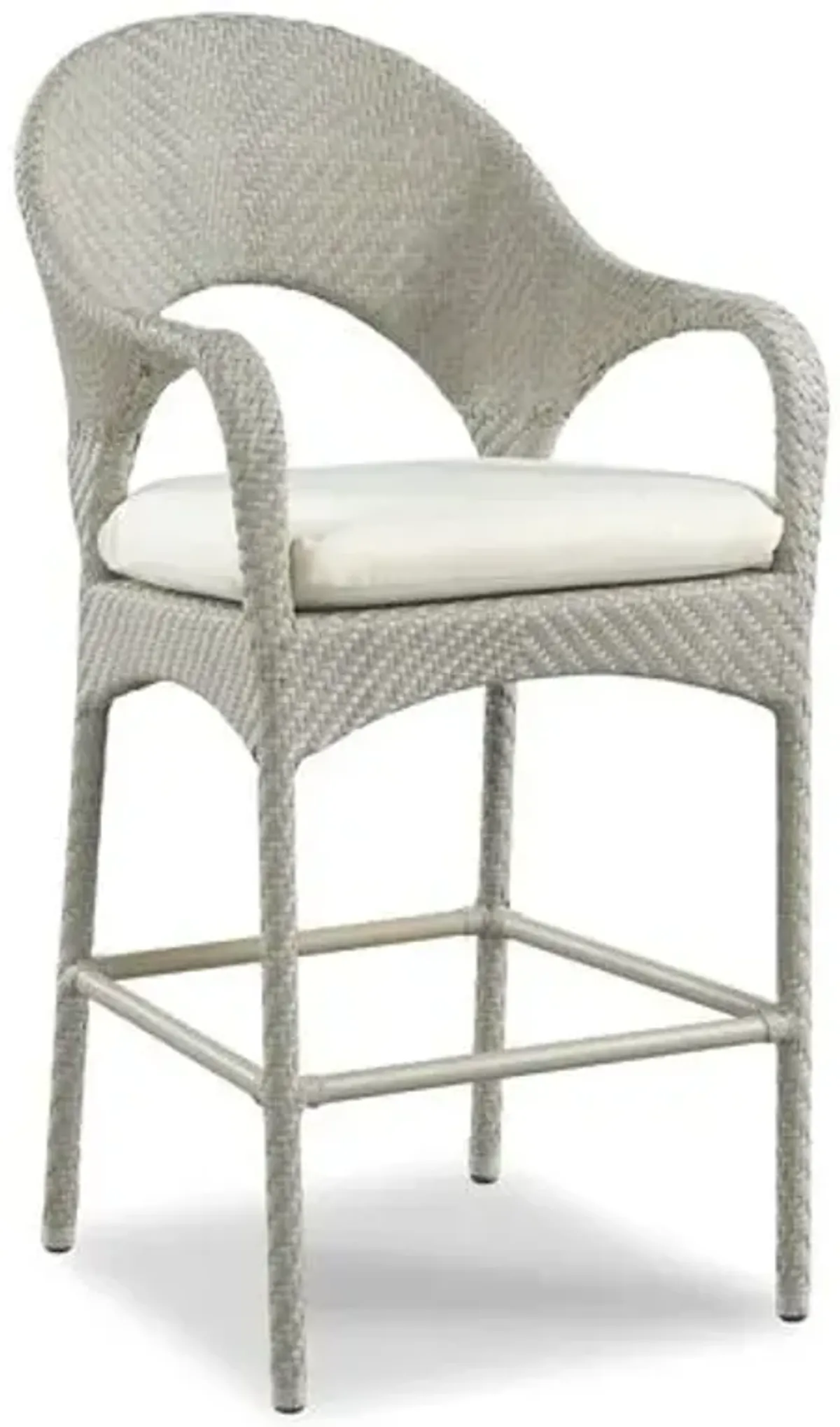 Redmond Outdoor Barstool - Gray Sunbrella - White