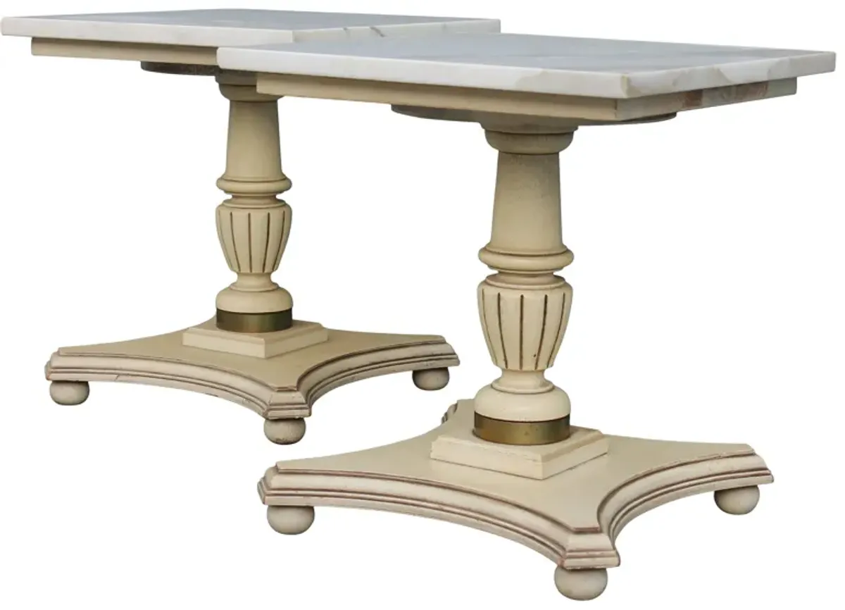 Italian Provincial Accent Tables - Set of 2 - Something Vintage - Gray - 16" l x 16" w x 17.5" h