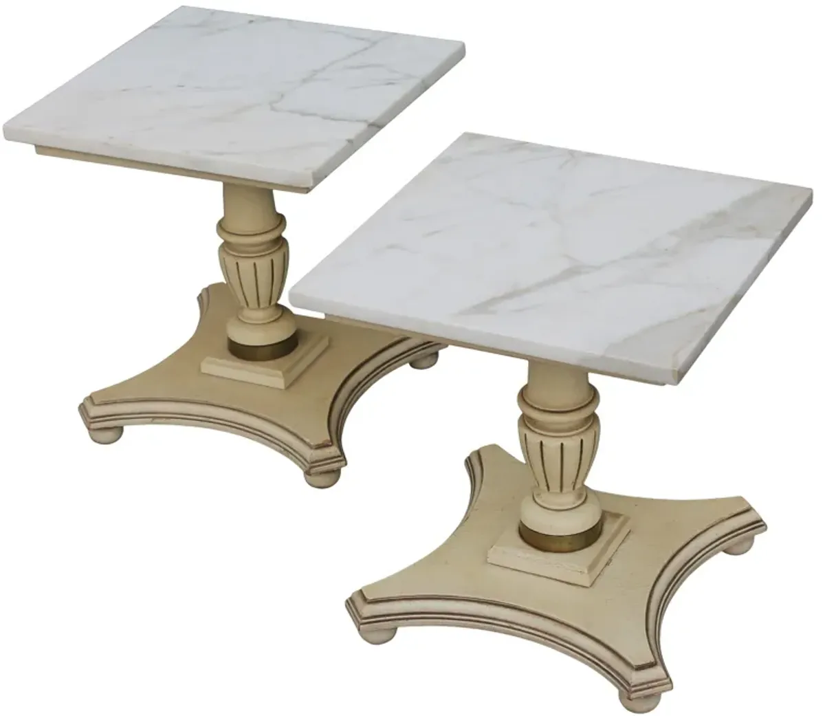 Italian Provincial Accent Tables - Set of 2 - Something Vintage - Gray - 16" l x 16" w x 17.5" h