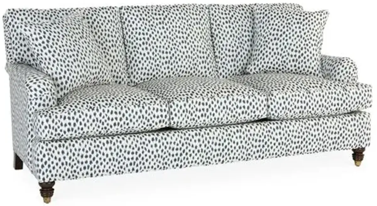 Kate Sofa - Navy Spot Sunbrella - Miles Talbott - Handcrafted