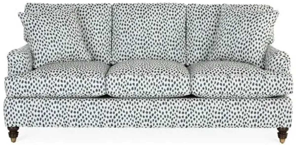 Kate Sofa - Navy Spot Sunbrella - Miles Talbott - Handcrafted