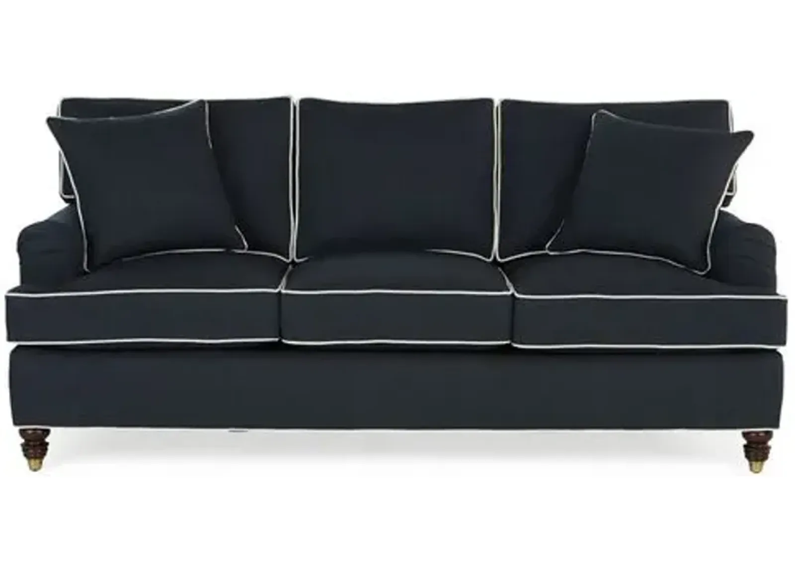 Kate Queen Sleeper Sofa - Navy/Ivory Crypton - Miles Talbott - Handcrafted