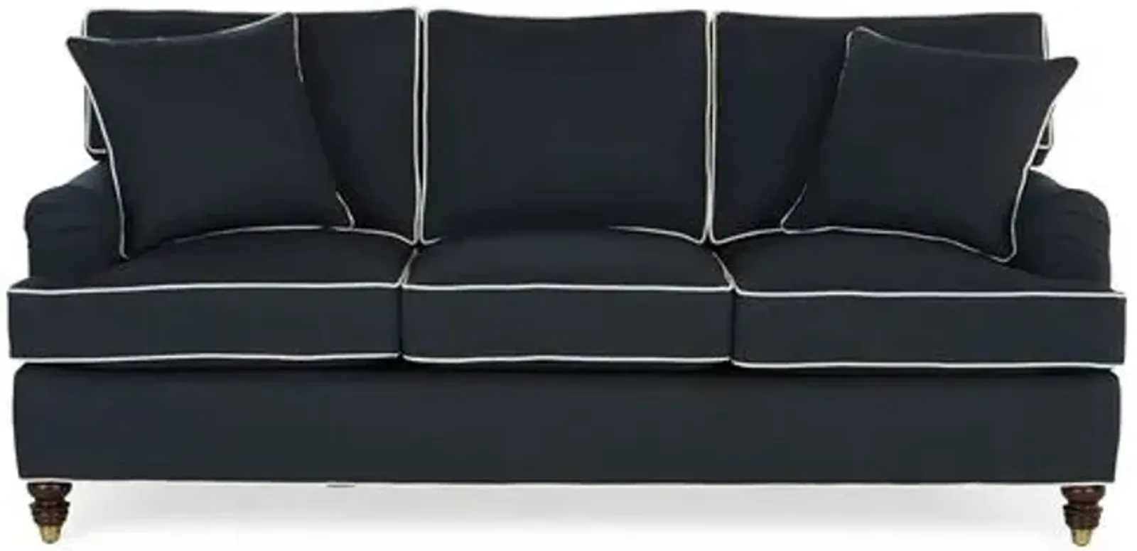 Kate Queen Sleeper Sofa - Navy/Ivory Crypton - Miles Talbott - Handcrafted