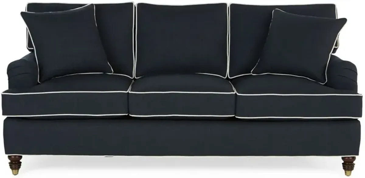 Kate Queen Sleeper Sofa, Navy/Ivory Crypton