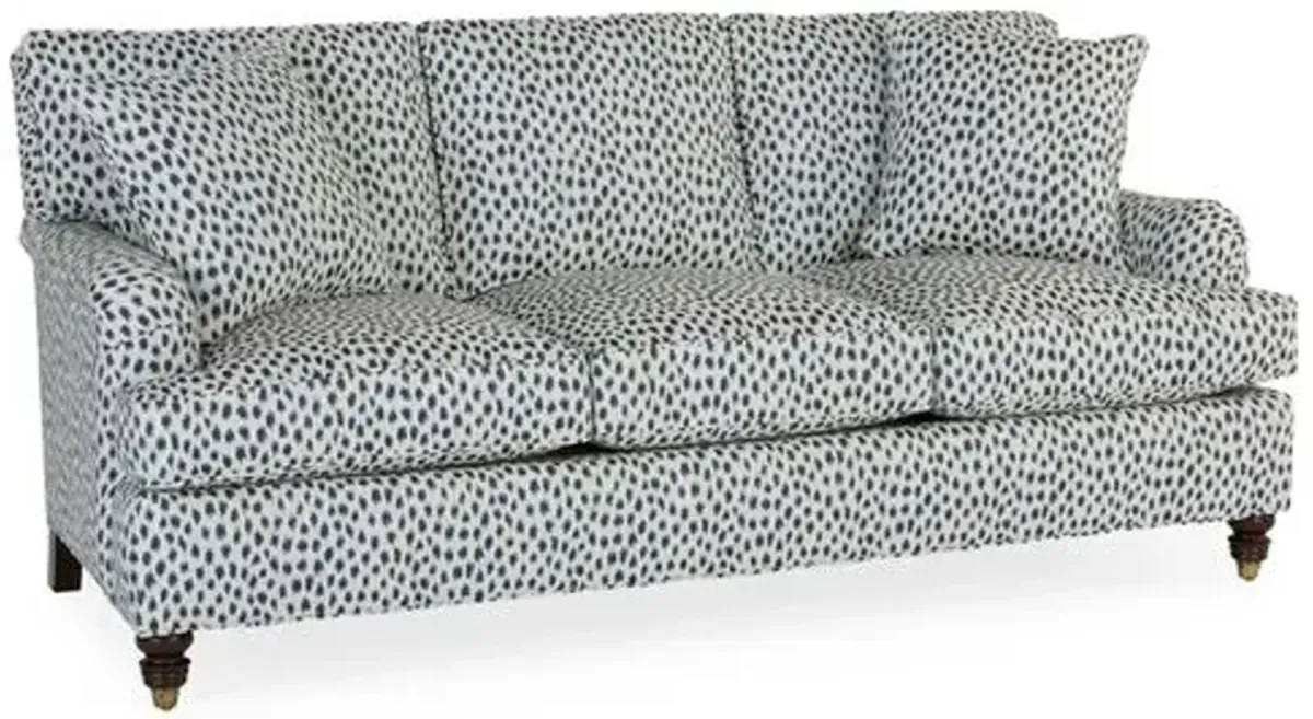 Kate Queen Sleeper Sofa - Navy Spot Sunbrella - Miles Talbott - Handcrafted