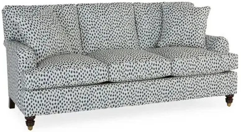 Kate Queen Sleeper Sofa - Navy Spot Sunbrella - Miles Talbott - Handcrafted