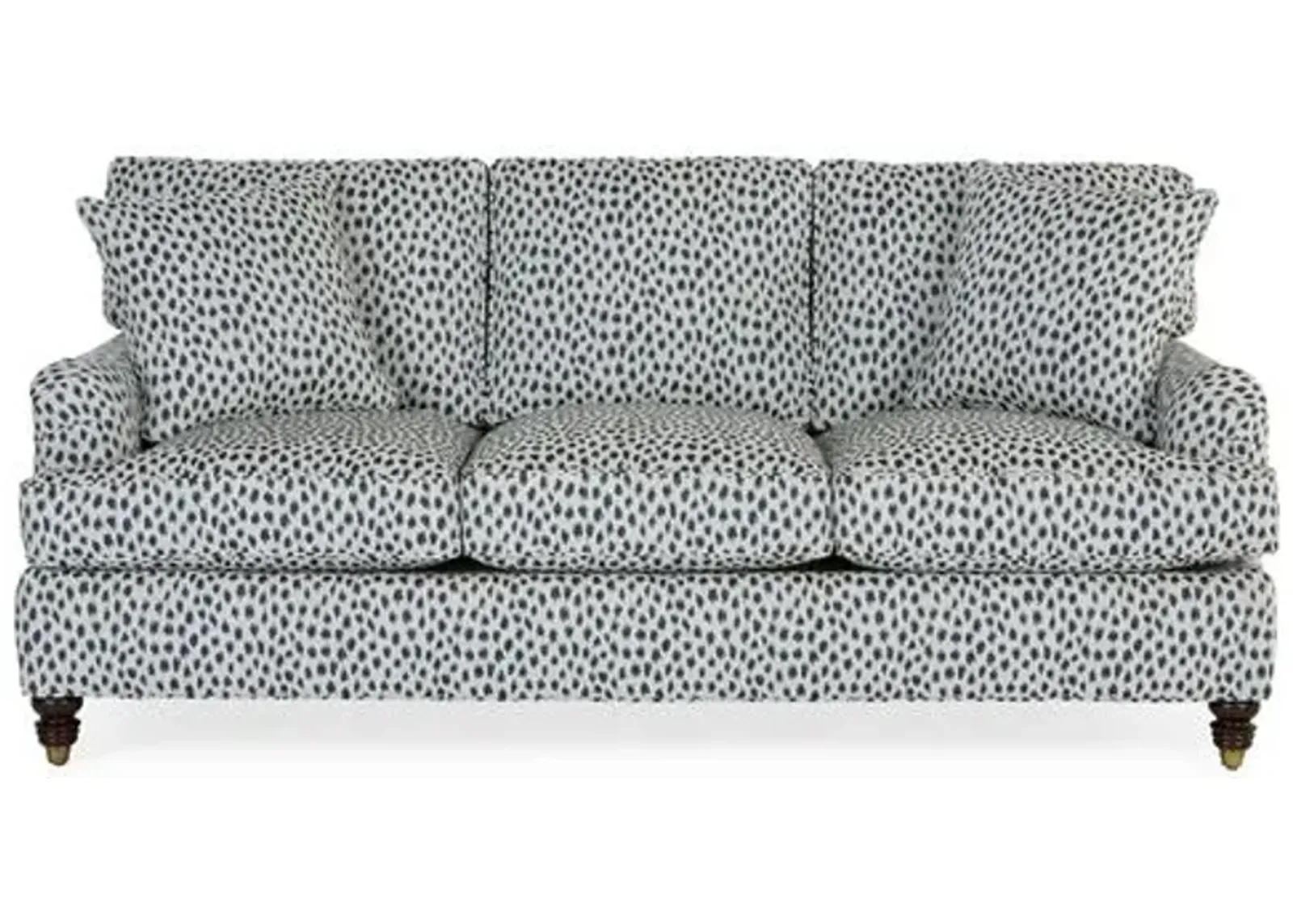 Kate Queen Sleeper Sofa - Navy Spot Sunbrella - Miles Talbott - Handcrafted