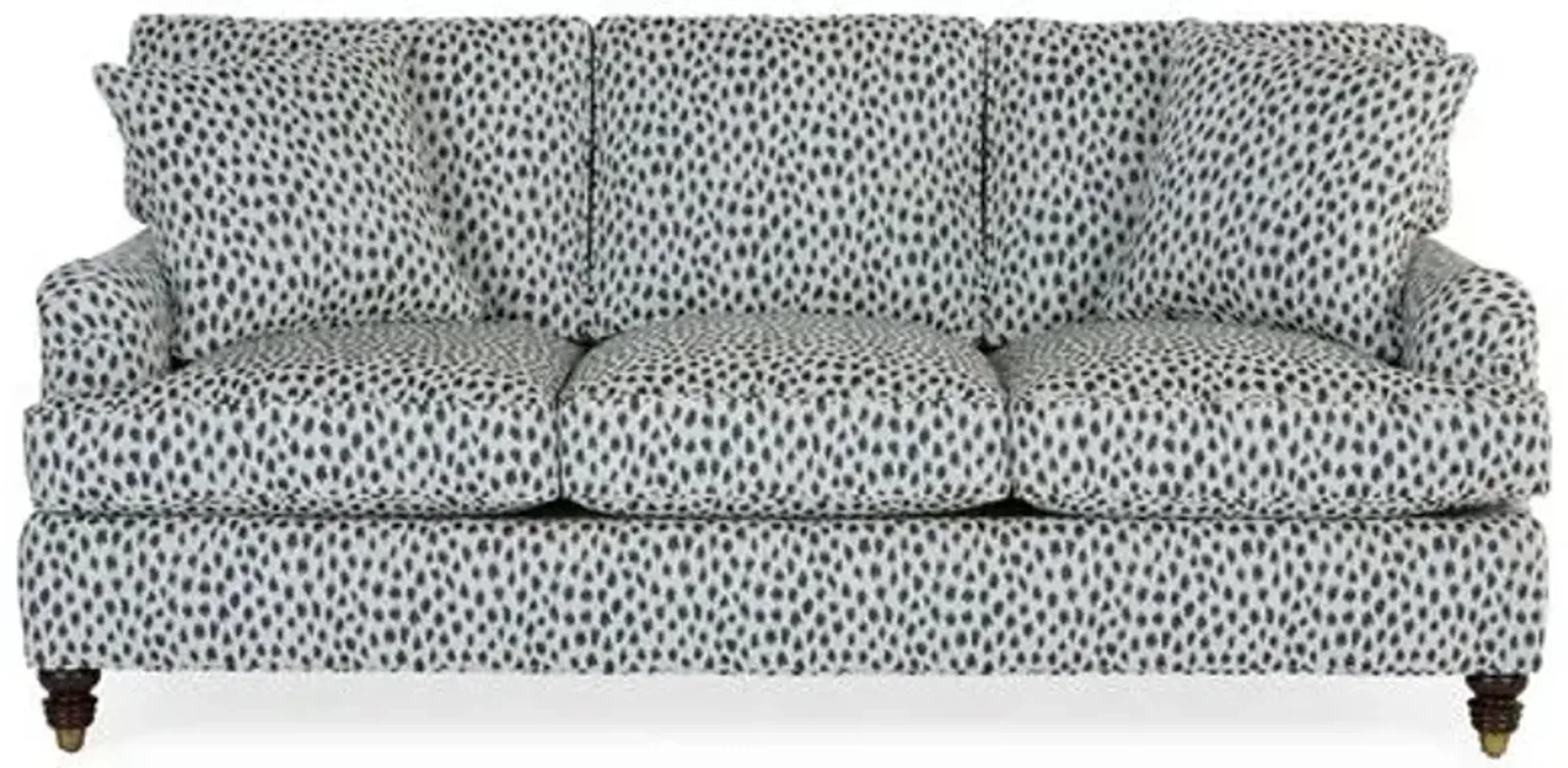 Kate Queen Sleeper Sofa - Navy Spot Sunbrella - Miles Talbott - Handcrafted