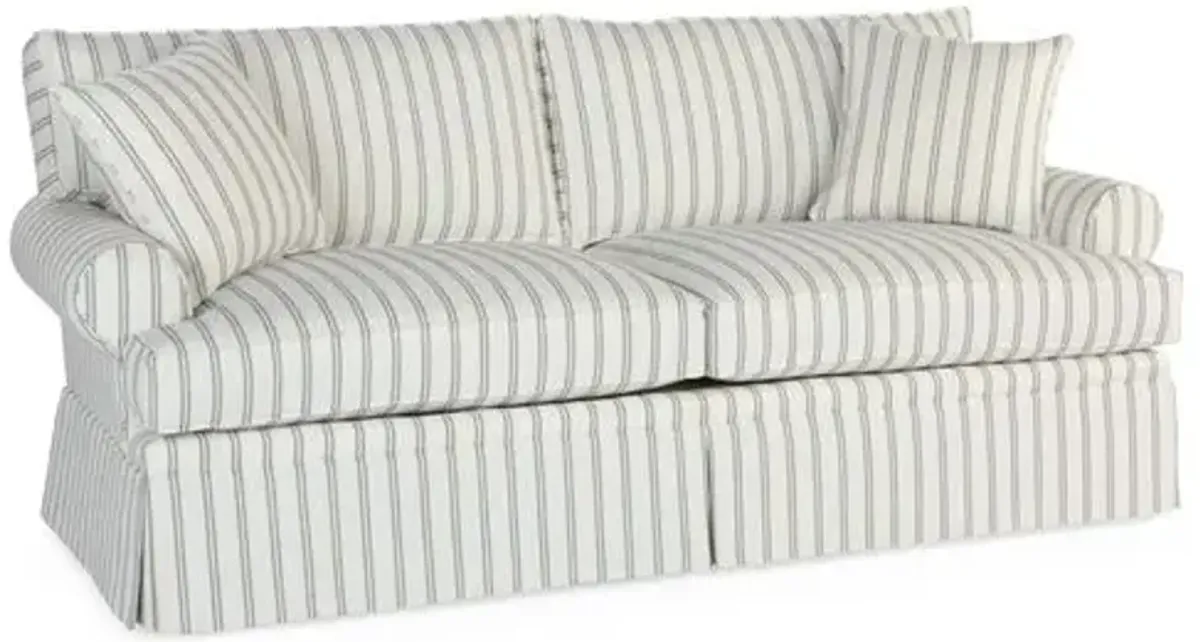 Maya Sofa - Stripe Sunbrella - Miles Talbott - Handcrafted