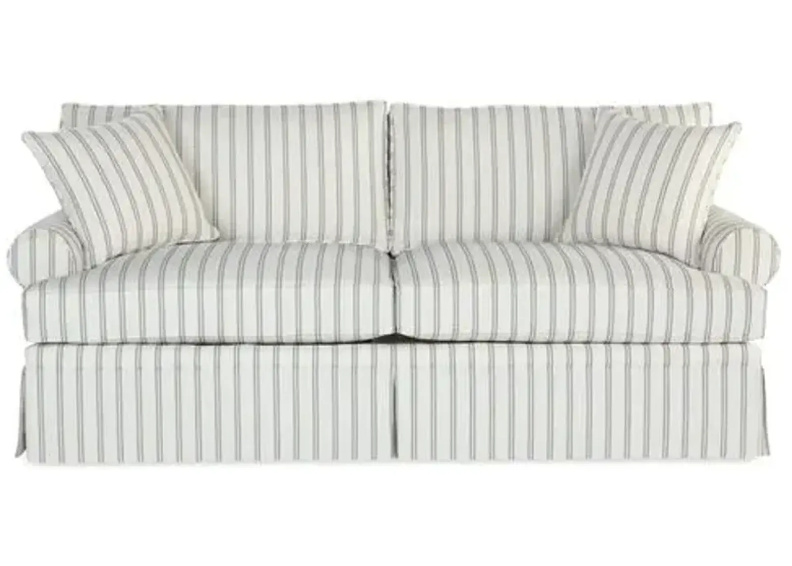 Maya Sofa - Stripe Sunbrella - Miles Talbott - Handcrafted