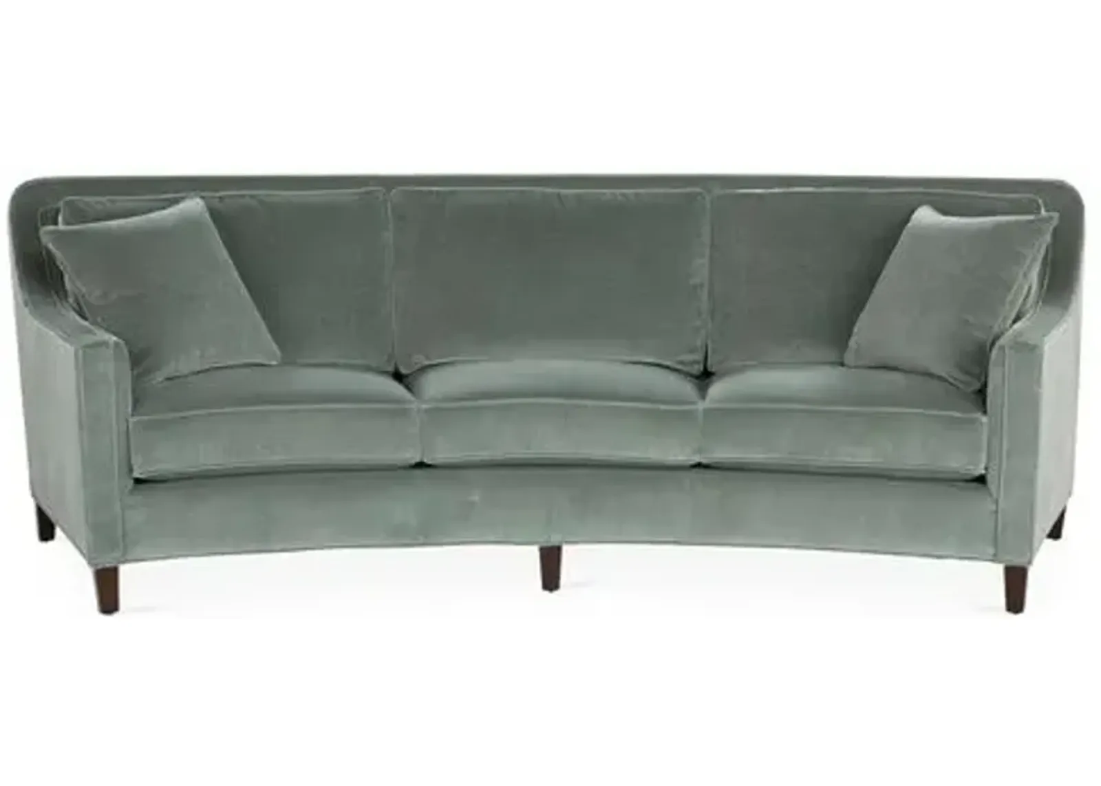 Caymen Curved Sofa - Sage Velvet - Miles Talbott - Handcrafted