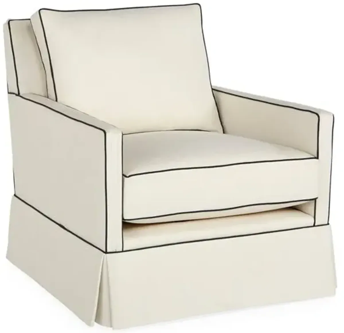 Auburn Club Chair - Ivory/Navy Crypton - Miles Talbott - Hancrafted in the USA