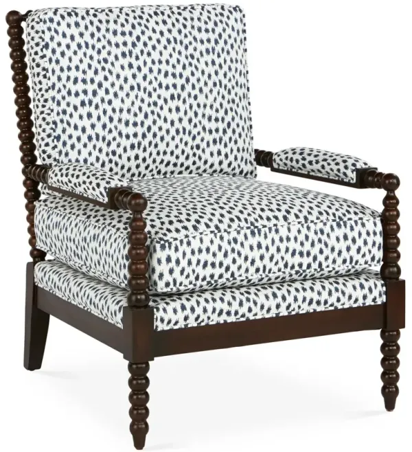 Bankwood Accent Chair, Indigo Spot Sunbrella