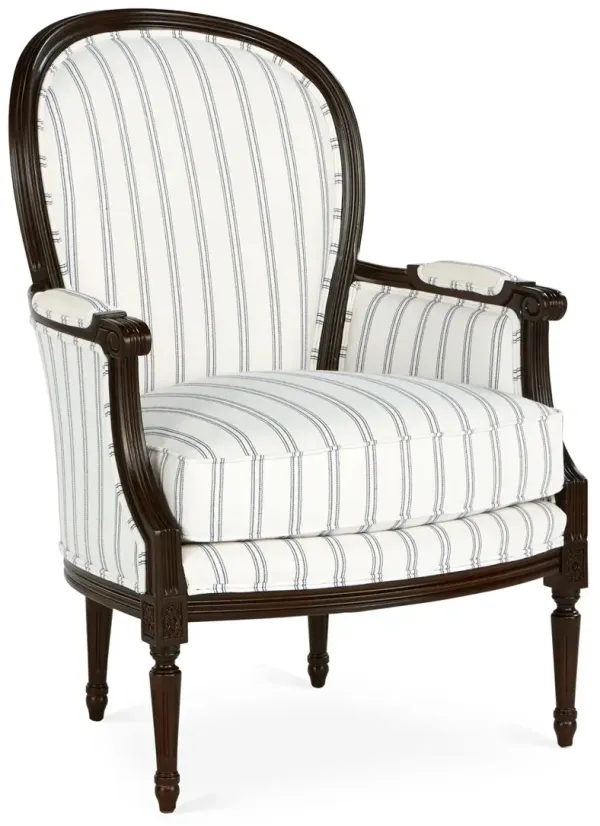 Germaine II Bergère - Navy/Ivory Sunbrella - Joe Ruggiero - Handcrafted - Ivory