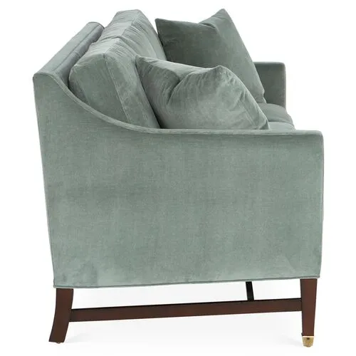 Arden Sofa - Sage Velvet - Handcrafted