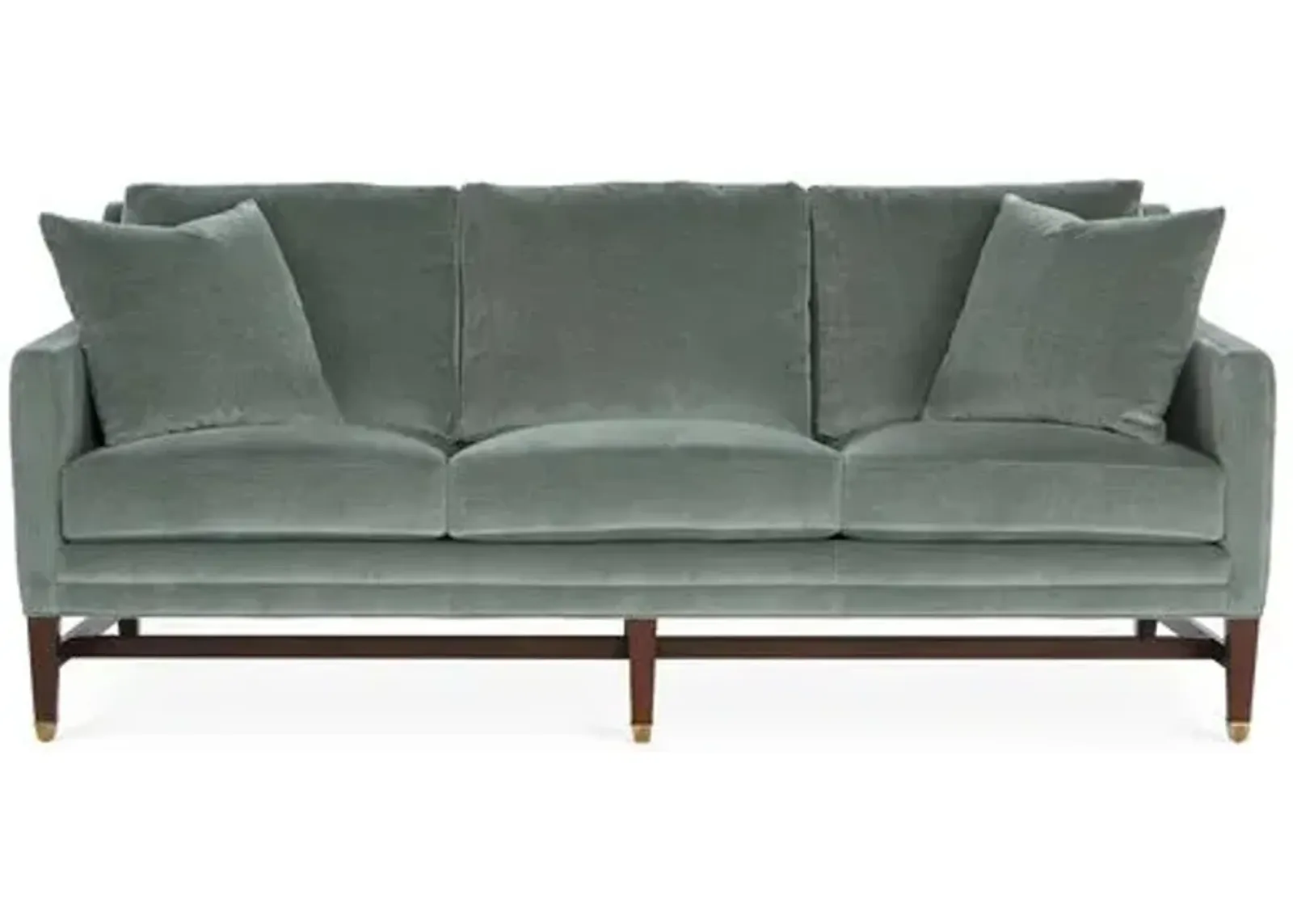 Arden Sofa - Sage Velvet - Handcrafted