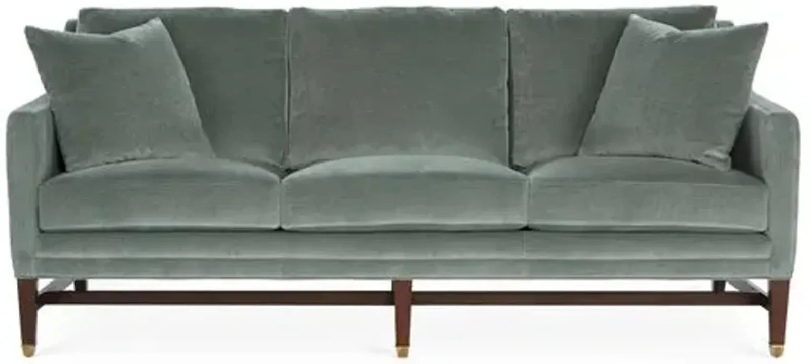 Arden Sofa - Sage Velvet - Handcrafted