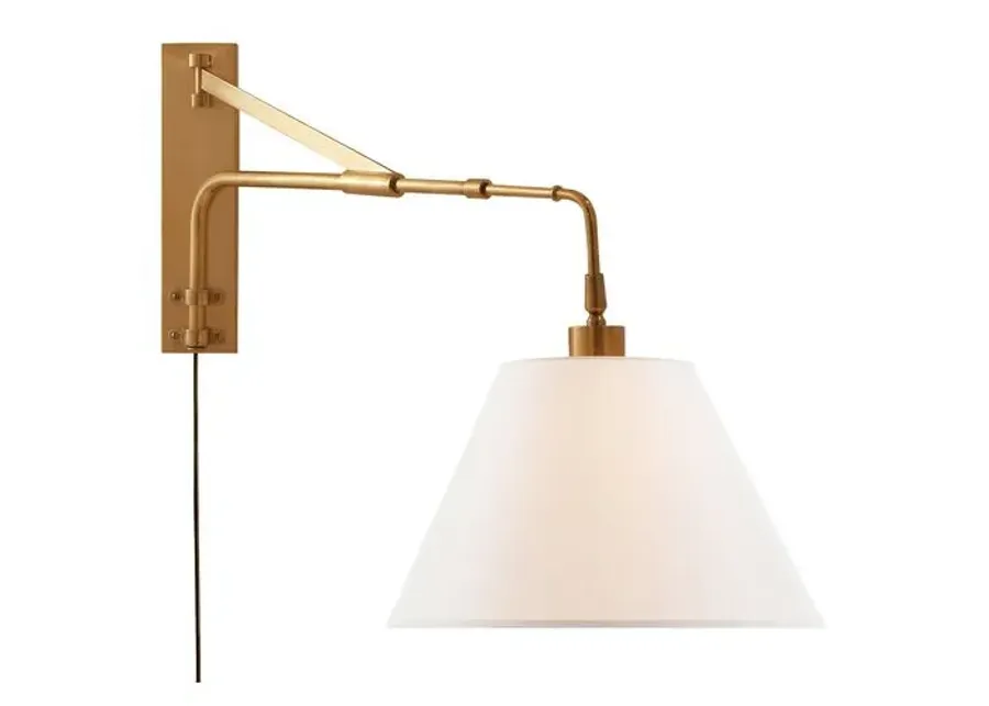 Brompton Extension Swing-Arm Sconce - Gold