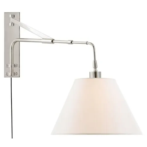 Brompton Extension Swing-Arm Sconce - Silver