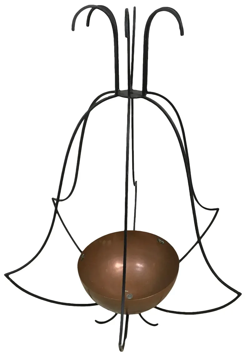 Hanging Large Iron & Copper Outdoor Planter - Von Meyer Ltd. - Gold - 34" w x 53" h