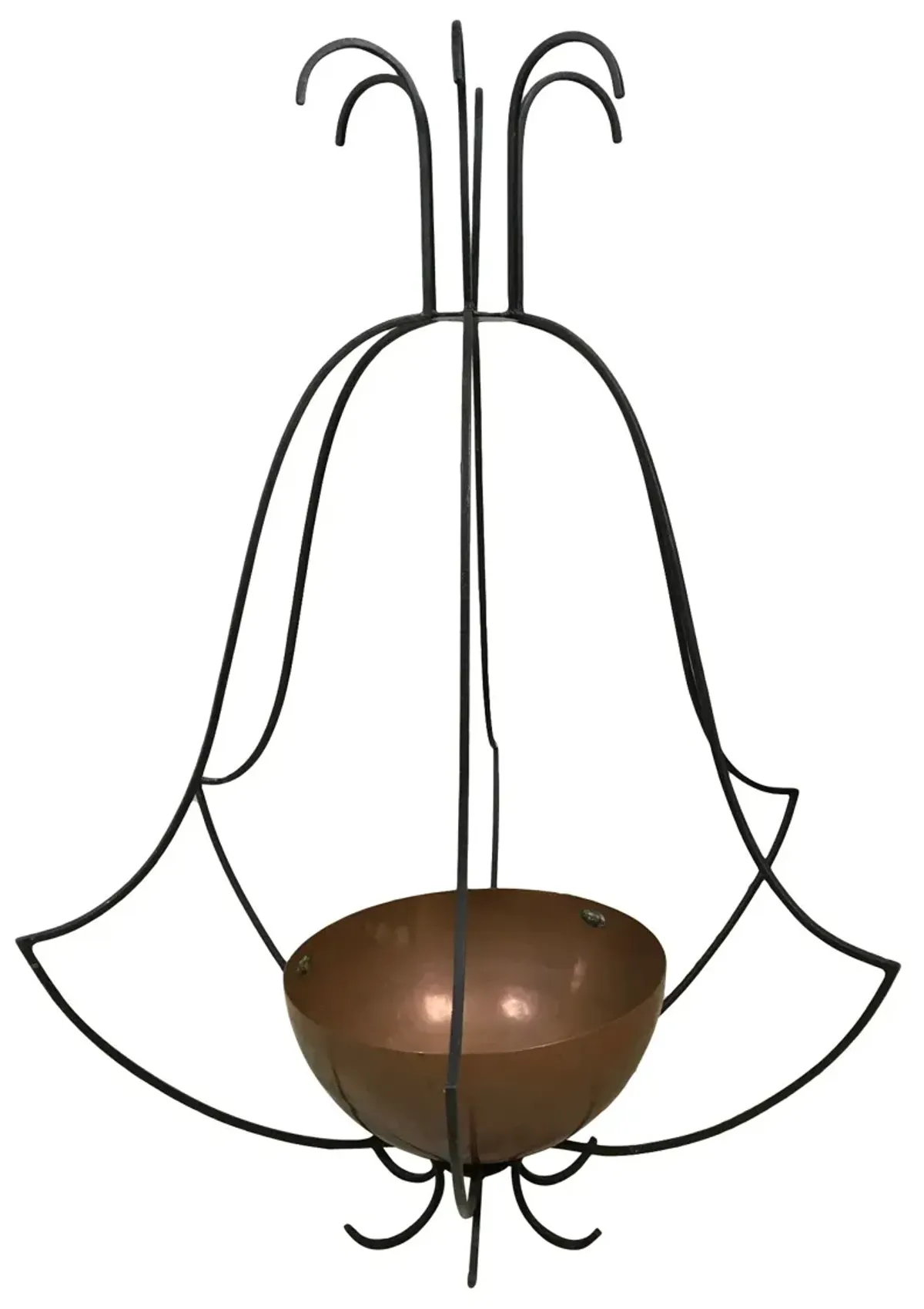 Hanging Large Iron & Copper Outdoor Planter - Von Meyer Ltd. - Gold - 34" w x 53" h