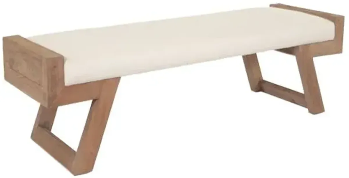 Perella 67" Bench - Ivory Linen - Community