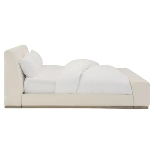 Leigh Linen Bed - Ivory White - Community