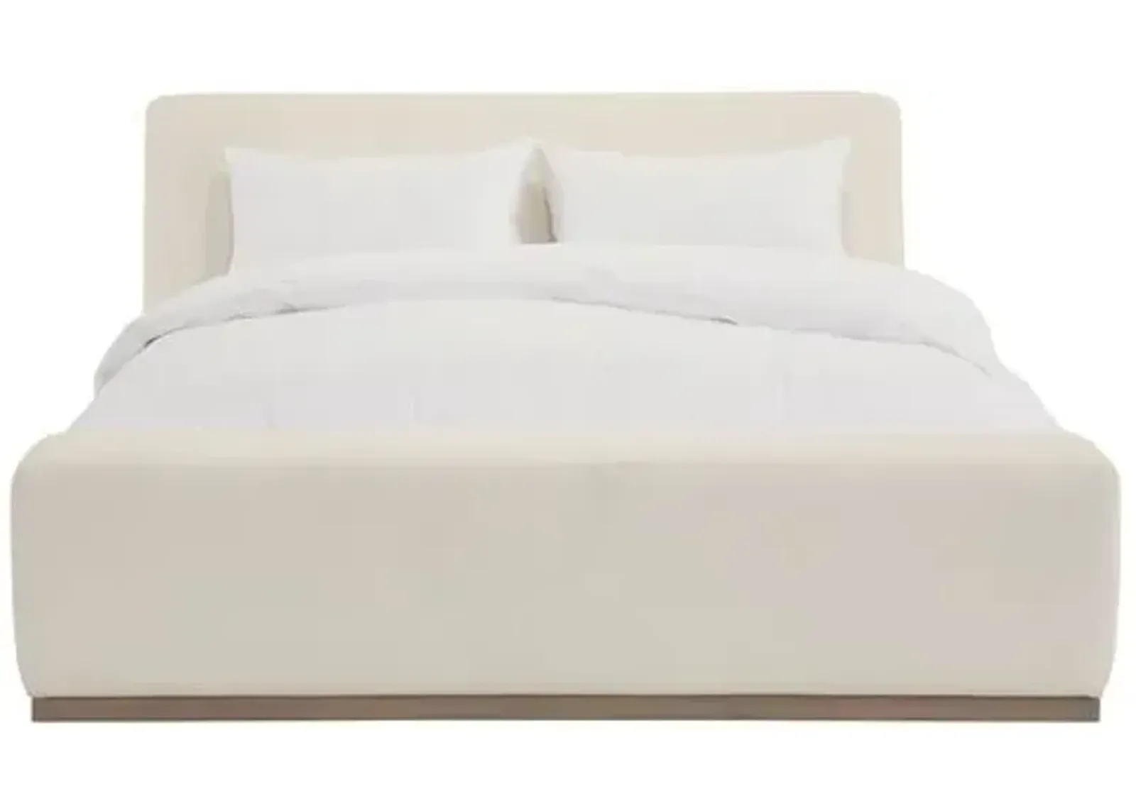 Leigh Linen Bed - Ivory White - Community