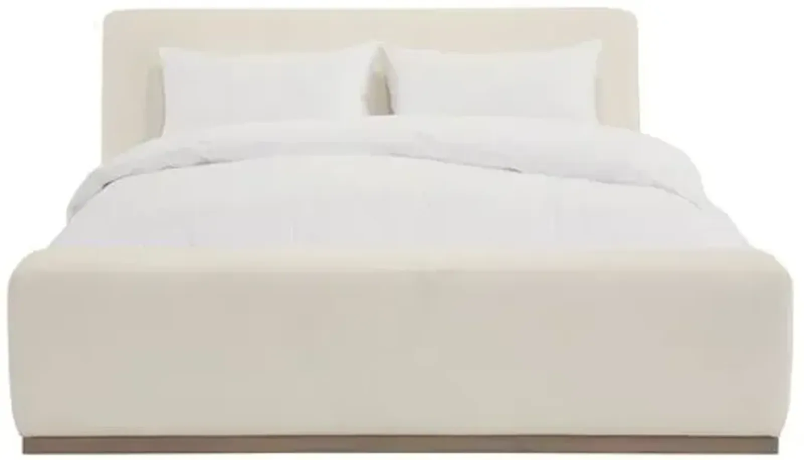 Leigh Linen Bed - Ivory White - Community