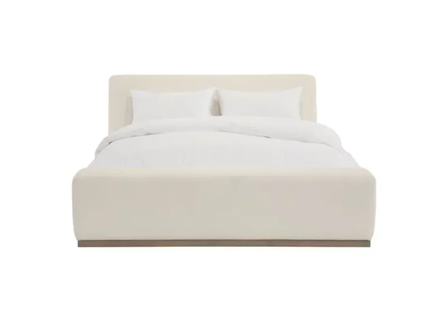 Leigh Linen Bed - Ivory White - Community