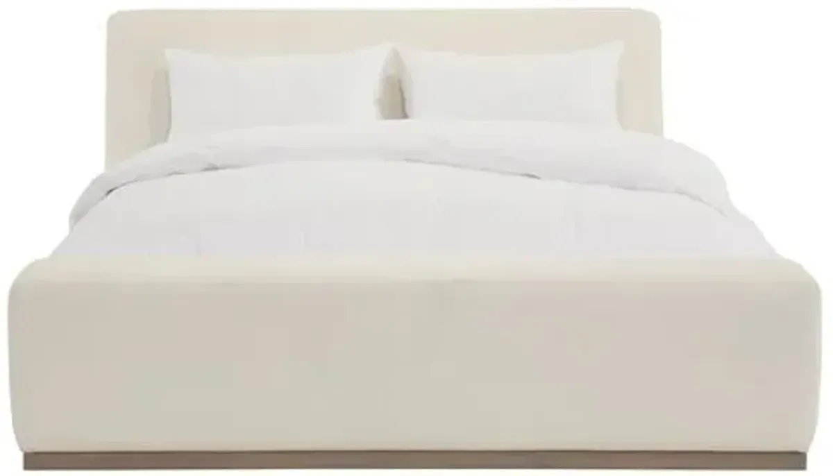 Leigh Linen Bed - Ivory White - Community