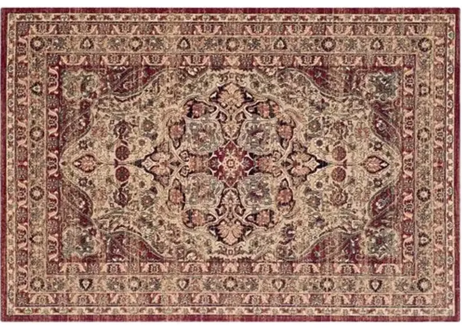 Morris Rug - Crème/Red - Beige - Beige