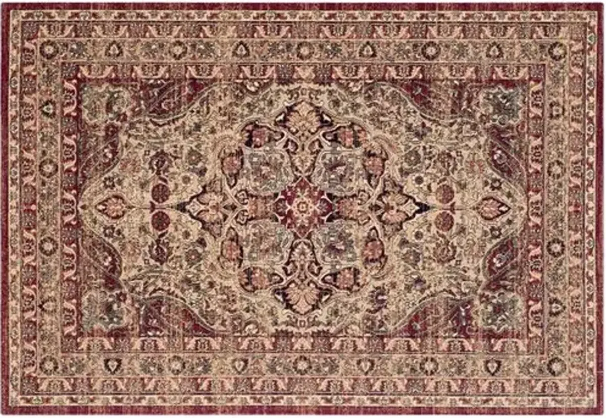 Morris Rug - Crème/Red - Beige - Beige