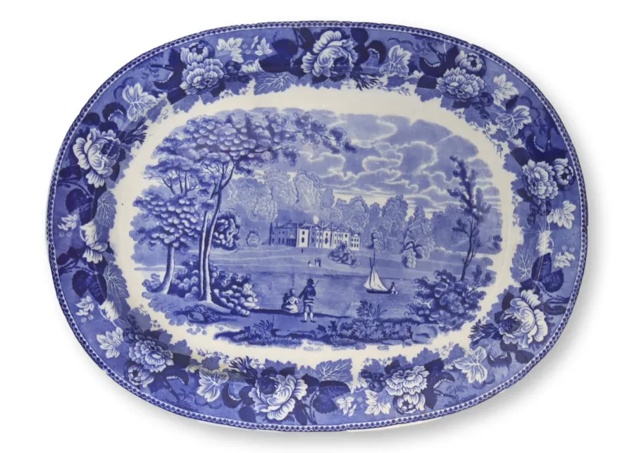 Wedgwood Landscape pattern platter - Rose Victoria - Blue