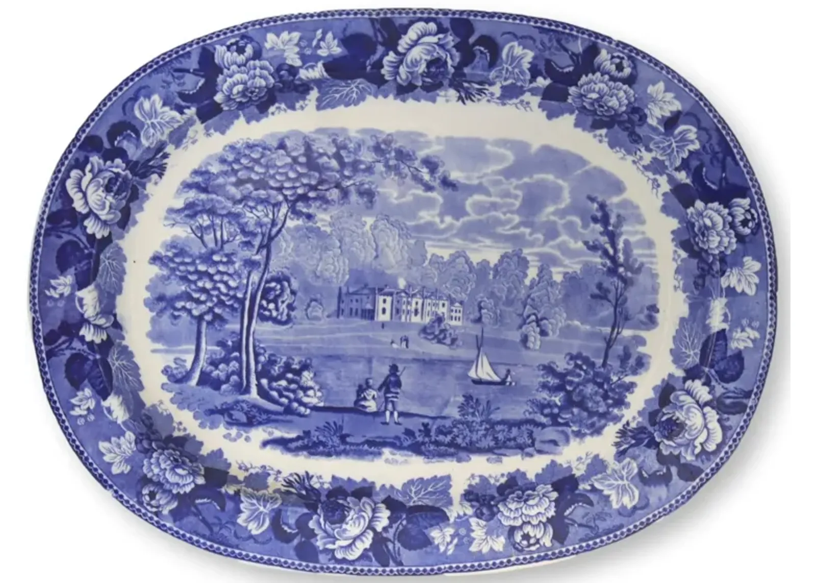 Wedgwood Landscape pattern platter - Rose Victoria - Blue