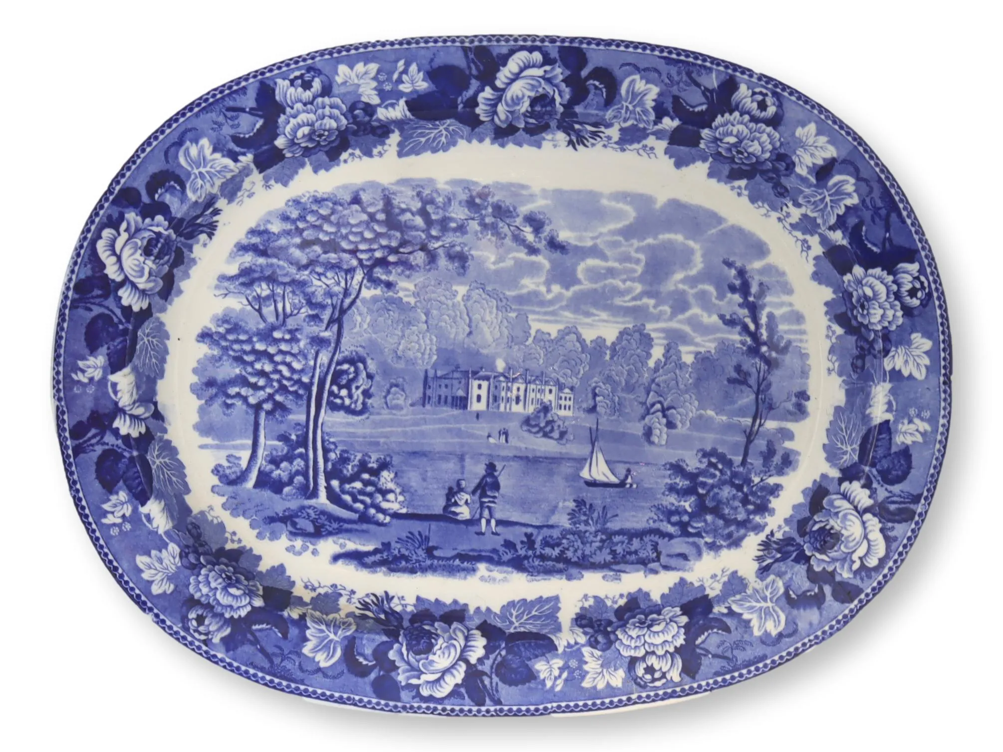 Wedgwood Landscape pattern platter - Rose Victoria - Blue