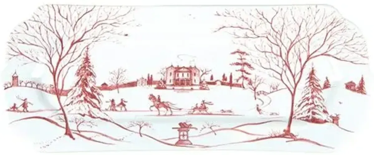 Country Estate Winter Hostess Tray - Ruby/White - Juliska