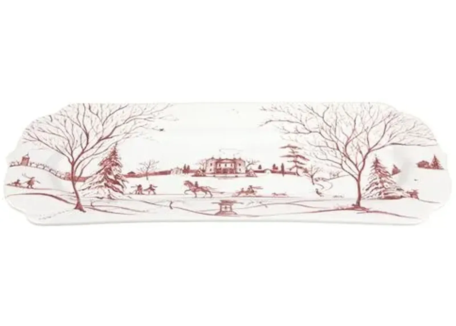 Country Estate Winter Hostess Tray - Ruby/White - Juliska