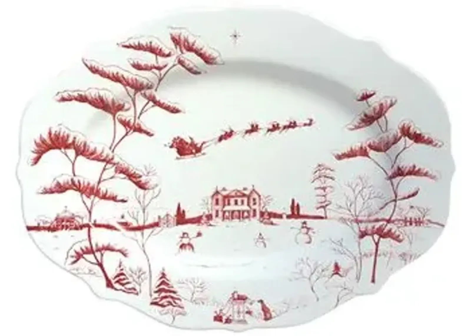 Country Estate Winter Serving Platter - Juliska - Red