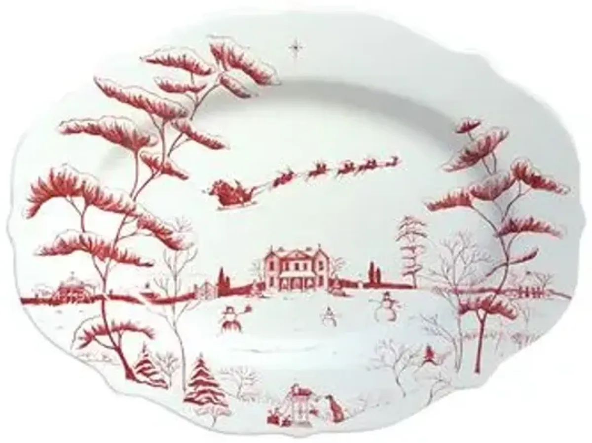 Country Estate Winter Serving Platter - Juliska - Red