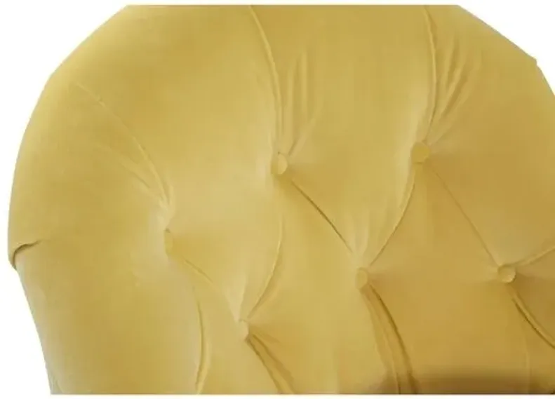 Marlowe Swivel Club Chair - Canary Velvet