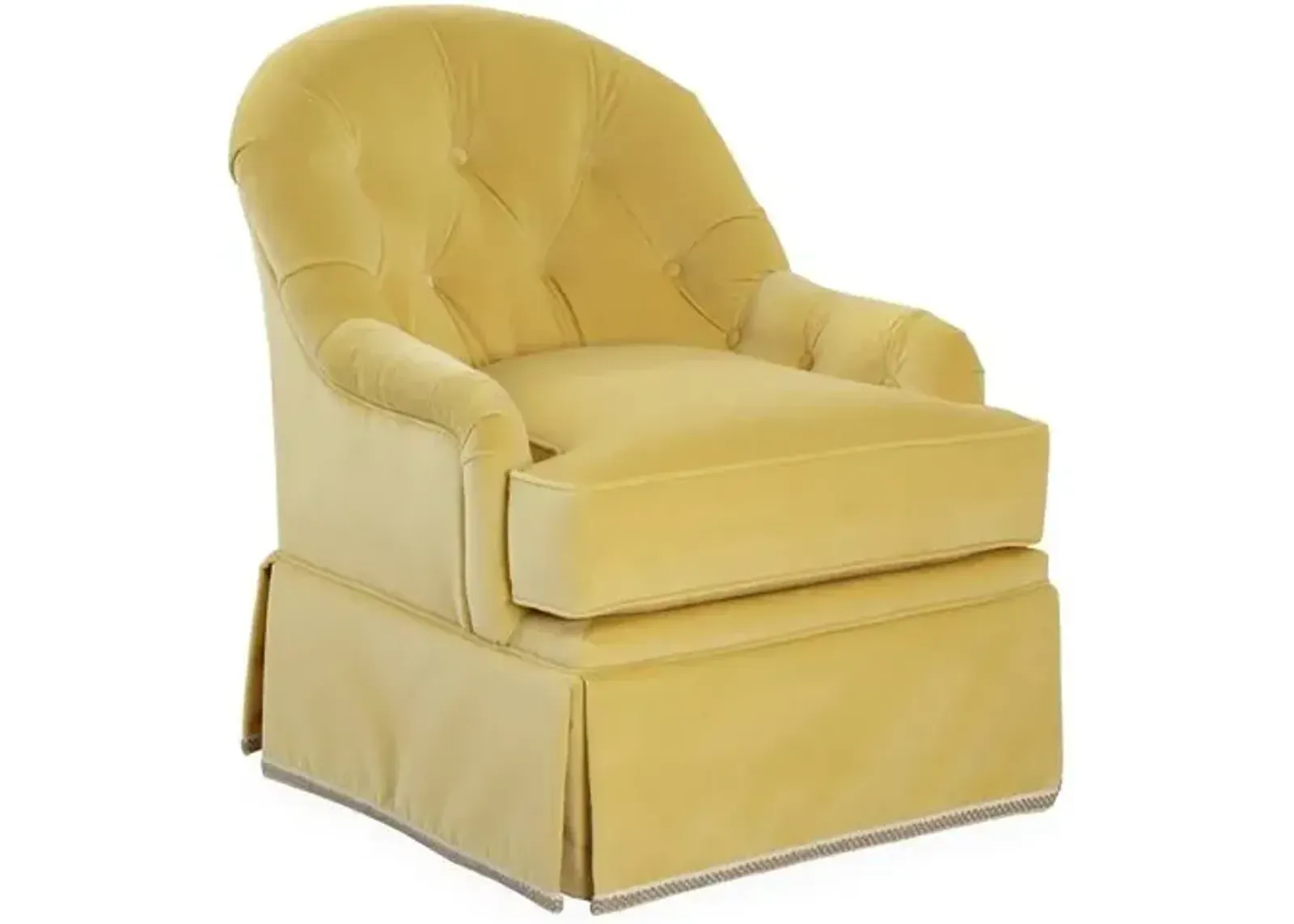 Marlowe Swivel Club Chair - Canary Velvet