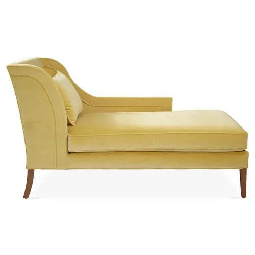 Roslin Right-Facing Chaise - Canary Velvet - Yellow - Comfortable, Sturdy, Stylish