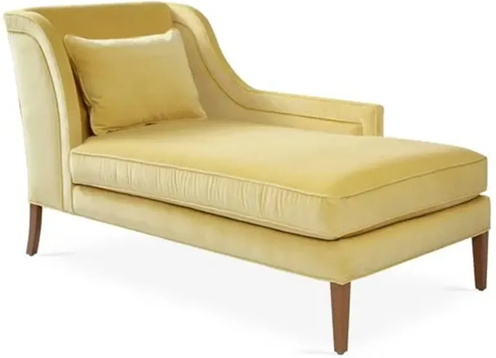 Roslin Right-Facing Chaise - Canary Velvet - Yellow - Comfortable, Sturdy, Stylish