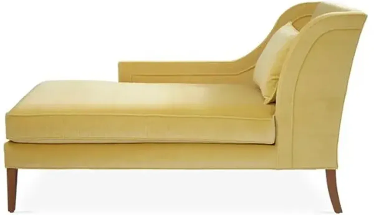 Roslin Left-Facing Chaise - Canary Velvet - Yellow - Comfortable, Sturdy, Stylish