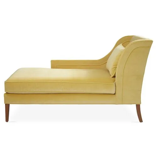 Roslin Left-Facing Chaise - Canary Velvet - Yellow - Comfortable, Sturdy, Stylish